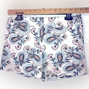 LOFT White Paisley print shorts. NWOT